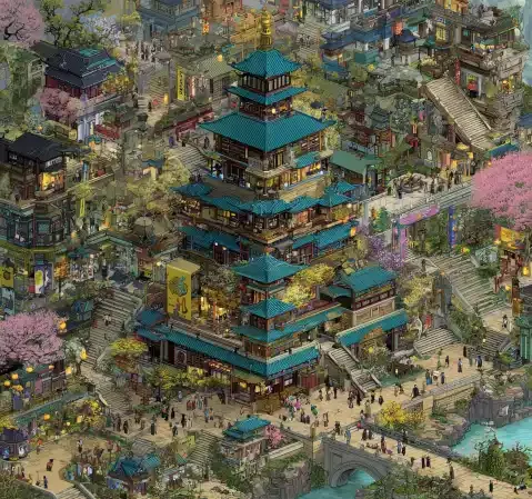 团队在拍摄现场调试摄像设备，背景为布置好的灯光与背景板